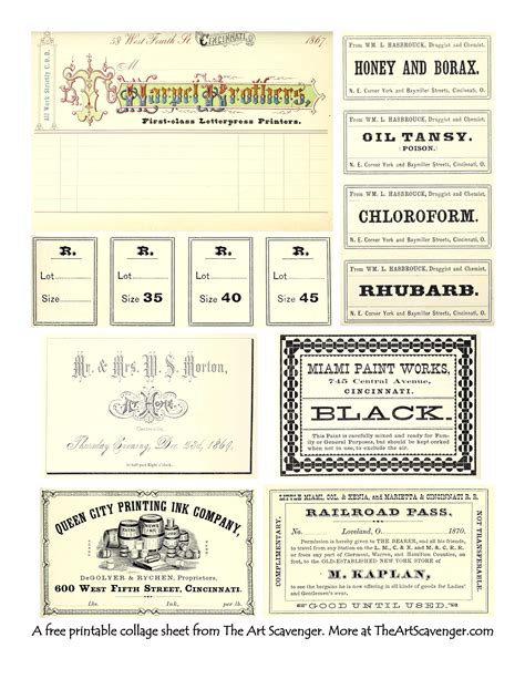 junk journal ephemera|Free Vintage Ephemera Printables — The Art Scavenger.